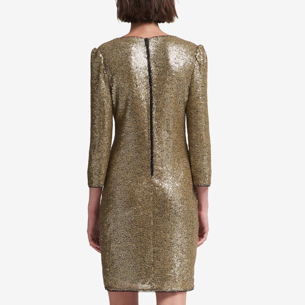 NWT DKNY Gold Full Sequin dress, 6 - Picture 2 of 6
